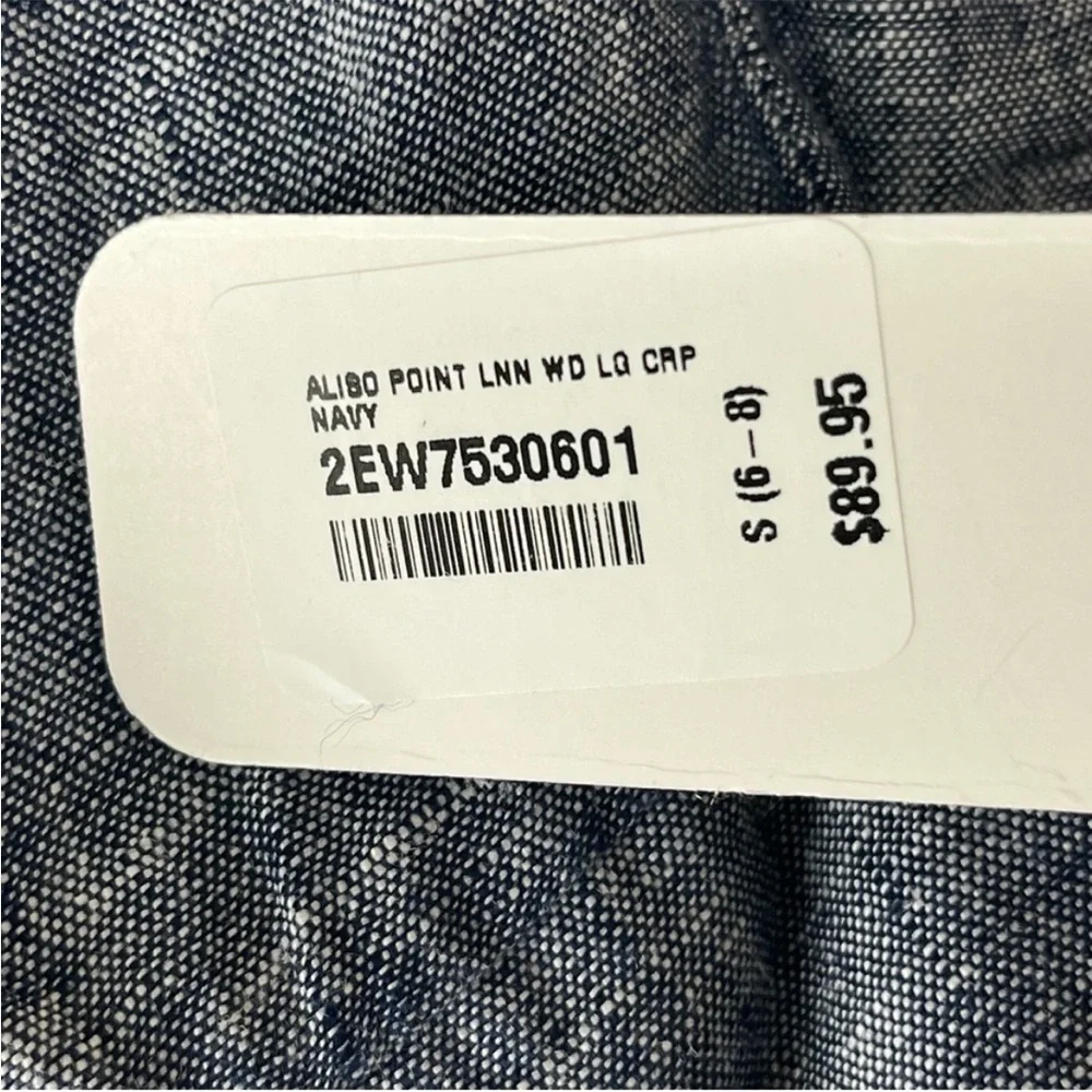 SOFT SURROUNDINGS NWT ALISO POINT LINEN WIDE LEG CROP PANTS BLUE SMALL - Picture 5 of 12